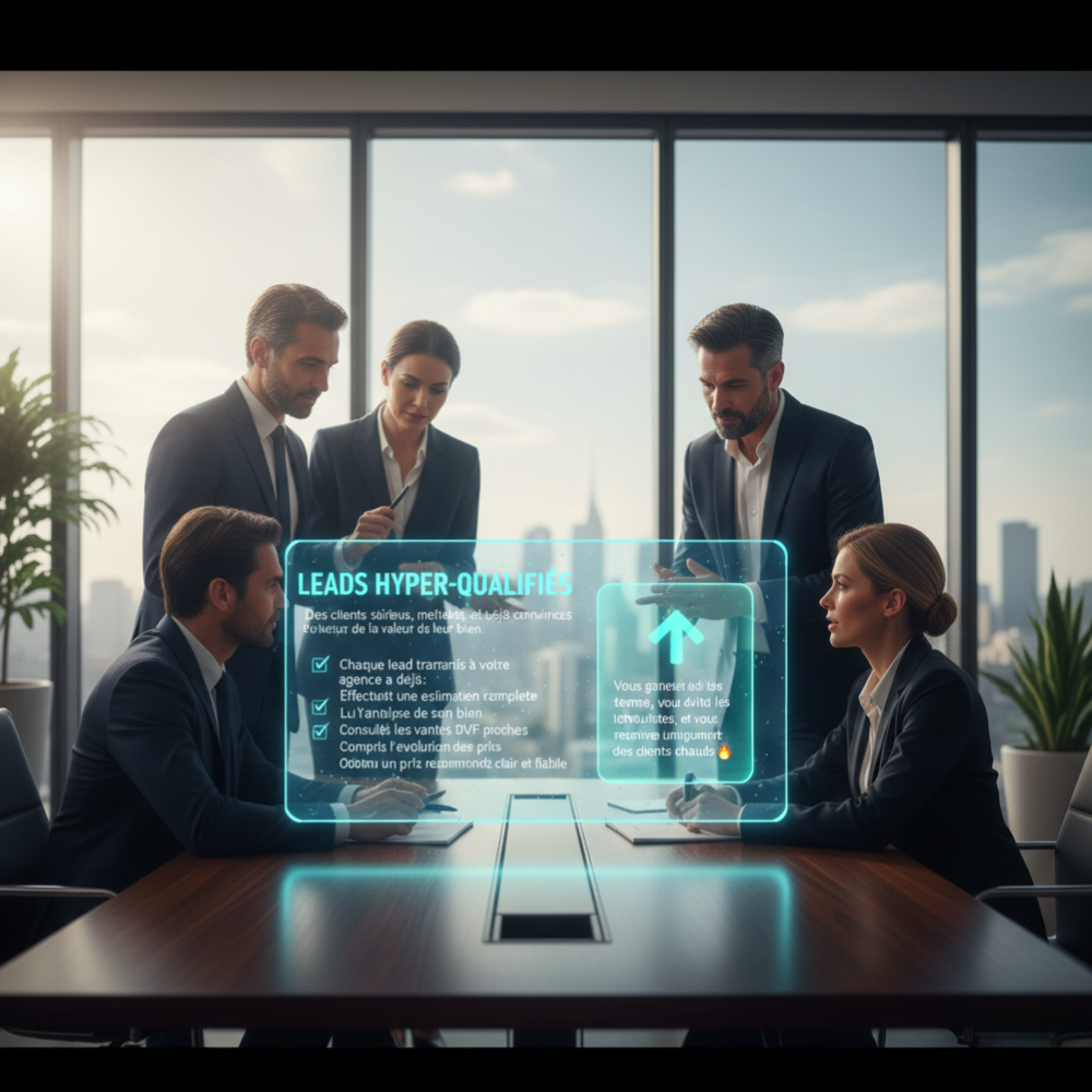 Leads immobiliers ultra-qualifiés - Clients motivés avec estimation complète IA